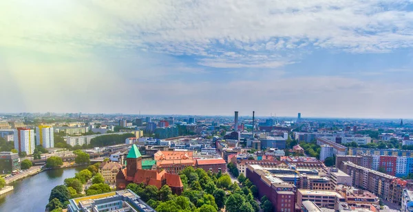 Letecký Pohled Město Berlín Dronu Německo — Stock fotografie