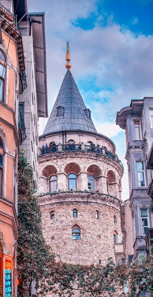 Stanbul Turkey Ekim 2014 Stanbul Gün Batımında Galata Kulesi — Stok fotoğraf