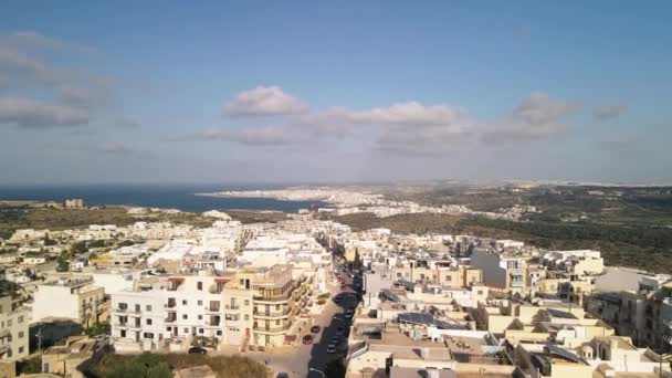 Aerial View Mellieha Cityscape Drone Malta — Stock Video