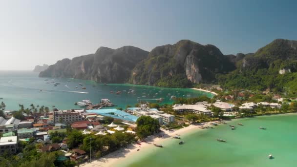 Νήσος Ντον Ταϊλάνδη Αεροφωτογραφία Της Όμορφης Ακτογραμμής Από Drone Μια — Αρχείο Βίντεο