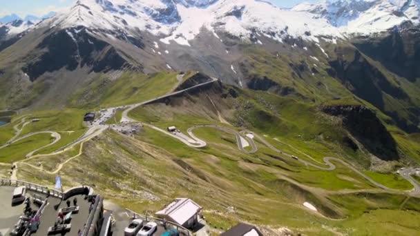 Βουνό Κορυφές Του Grossglockner Κατά Θερινή Περίοδο Αεροφωτογραφία Από Drone — Αρχείο Βίντεο