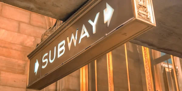 Subway Vechi Semn Epocă Stația New York — Fotografie, imagine de stoc