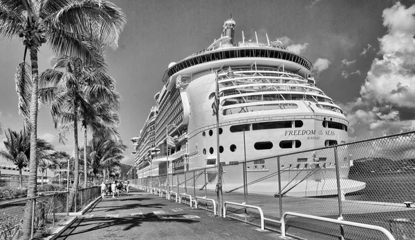 Миами Feb Royal Caribbean Cruise Ship Docked Port Miami February — стоковое фото