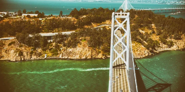 Вид Воздуха Мост Bay Bridge Сан Франциско Ясный Солнечный День — стоковое фото