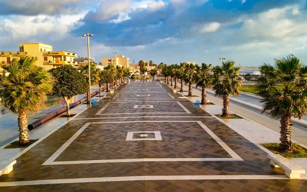 Vista Aérea Mazara Del Vallo Passeio Pela Cidade Longo Oceano — Fotografia de Stock