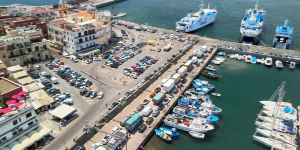 Talya Yaz Mevsiminde Pozzuoli Limanının Hava Görüntüsü — Stok fotoğraf