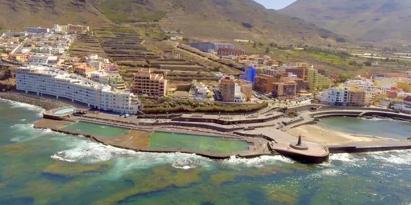 Vista Aérea Puerto Cruz Dia Ensolarado Tenerife Espanha — Fotografia de Stock
