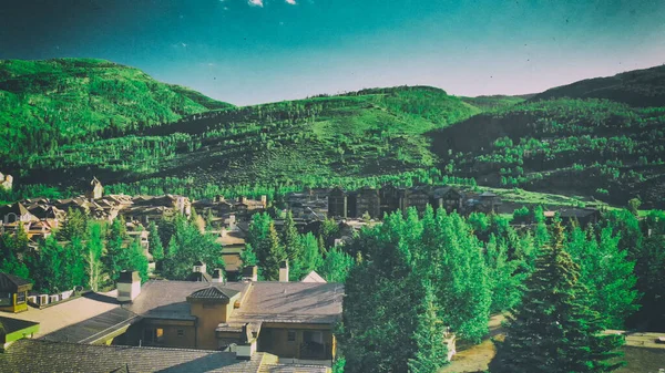Aerial View Vail Town Colorado Summer Season — Stock Photo, Image