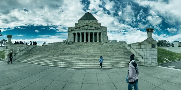 Melbourne Australia Września 2018 Panoramiczny Widok Sanktuarium Pamięci Słoneczny Poranek — Zdjęcie stockowe