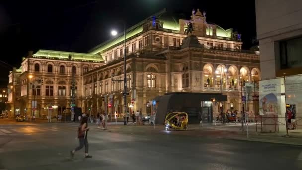 Viena Austria Agosto 2022 Calles Viena Por Noche Temporada Verano — Vídeos de Stock