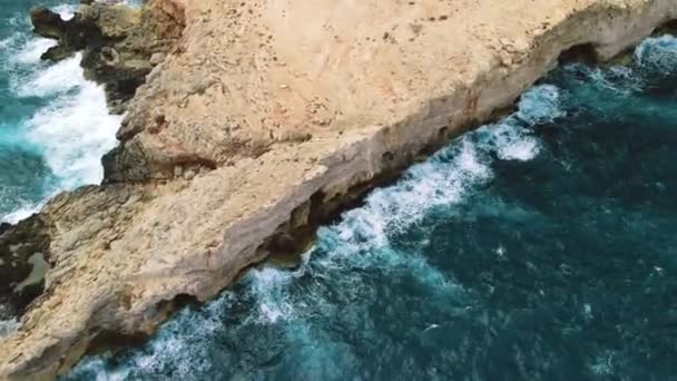 Aerial View Anchor Bay Drone Mellieha Malta — Stock Video