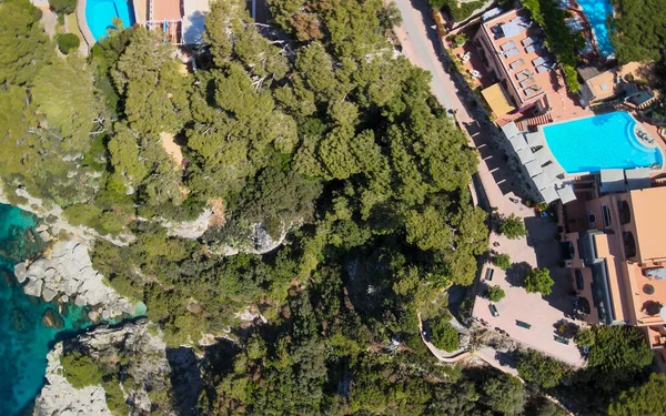 Fantastisk Utsikt Över Capri Islands Kust Italien Drone Synvinkel — Stockfoto