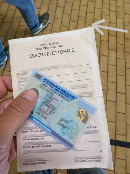 Certificat Électoral Pour Voter Italie Jour Des Élections Politiques 2022 — Photo