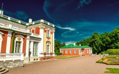 TALLINN, ESTONIA - JULY 15, 2017: Tourists visit Kadriorg Palace in Tallinn, Estonia