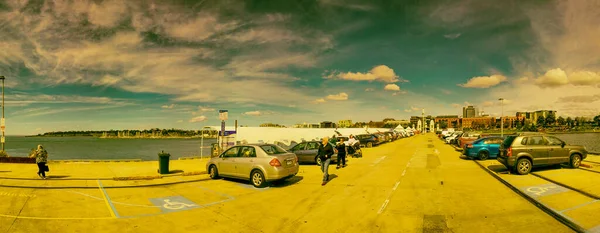 Geonge オーストラリア 2018年9月8日 晴れた日にカニンガム桟橋と駐車場 パノラマビュー — ストック写真