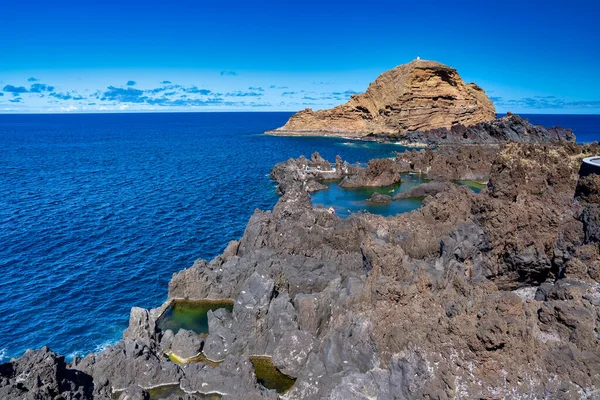Přírodní Bazén Porto Moniz Krásného Letního Dne Ostrov Madeira Portugalsko — Stock fotografie