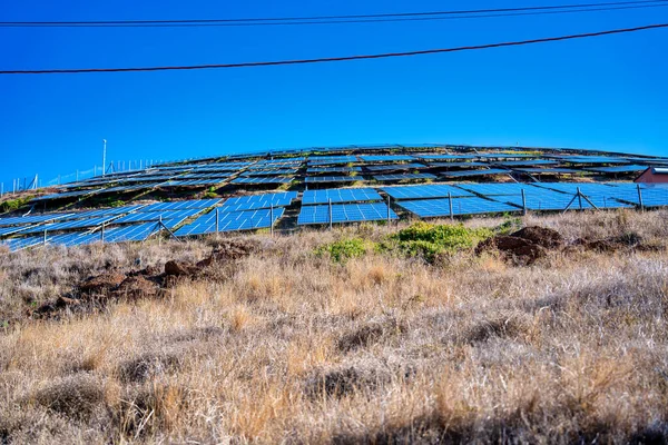 Rows Solar Panels Mountain — Stock Photo, Image