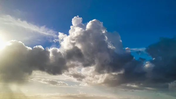 Panorama Luftaufnahme Des Morgenhimmels Von Einer Fliegenden Drohne — Stockfoto