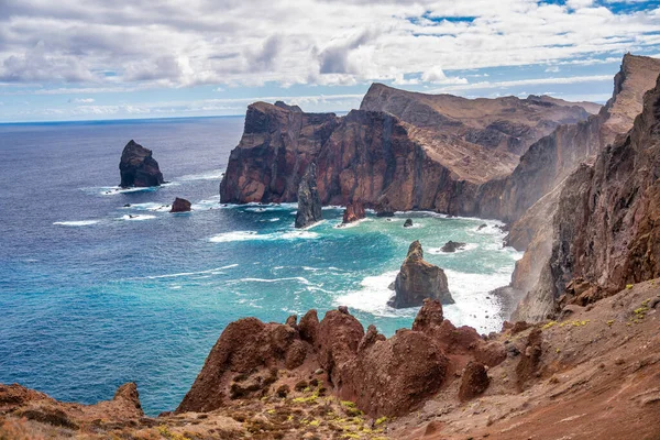 Pedras Sobre Mar Miradouro Sao Lourenco Ilha Madeira Portugal — Fotografia de Stock