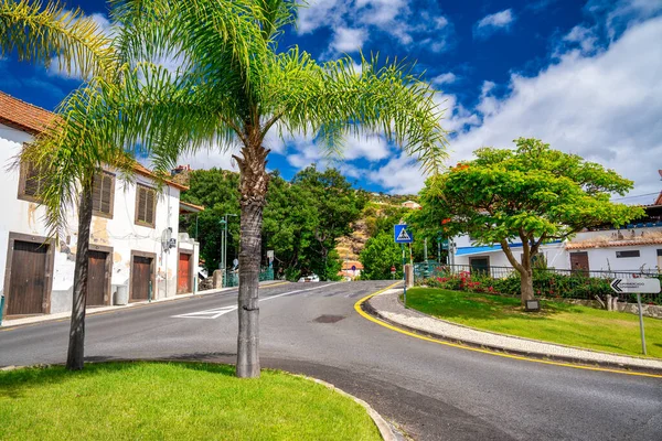 Bela Colorida Rua Ilha Madeira Portugal — Fotografia de Stock