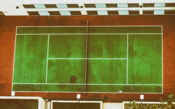 Court Tennis Moderne Tourné Dans Vue Vol Oiseau — Photo