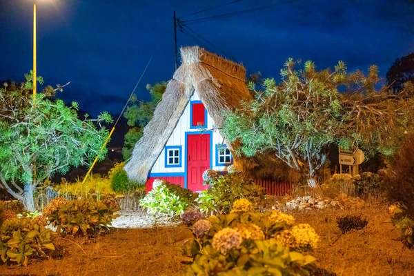 Nachtzicht Madeira Eiland Landelijk Traditioneel Huis Zonsondergang Dorpslandschap Portugal Stad — Stockfoto