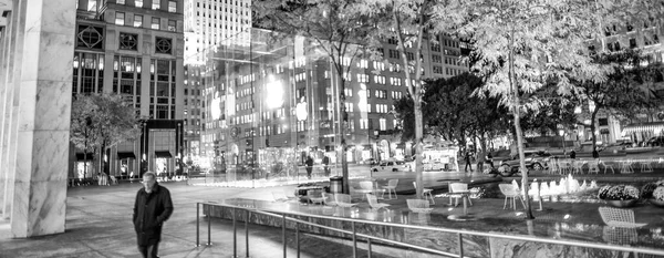 Manhattan Octombrie 2015 Vedere Exterioară Apple Store Fifth Avenue Noaptea — Fotografie, imagine de stoc