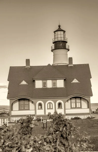 Farol Portland Head Fort Williams Park Cape Cottage Maine — Fotografia de Stock