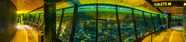 Luchtvaart Nacht 360 Graden Uitzicht Stad Vanaf Een Hoog Uitkijkpunt — Stockfoto