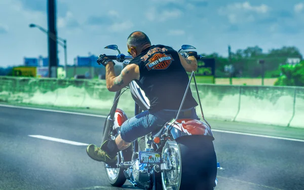 Miami February 2016 Rider Harley Davidson Interstate — Stock Photo, Image