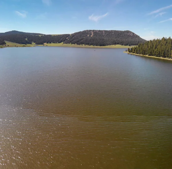Vista Aérea Del Lago Tensleep Reservoir Wyoming Temporada Verano — Foto de Stock