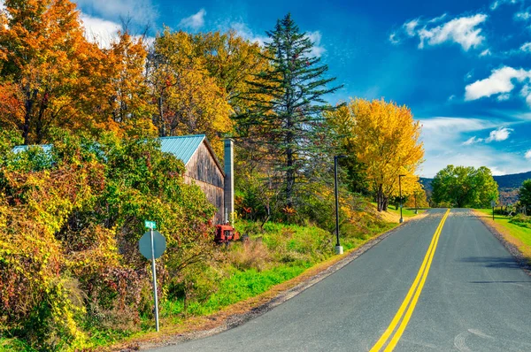 Droga Nowej Anglii Sezonie Liściastym Usa — Zdjęcie stockowe