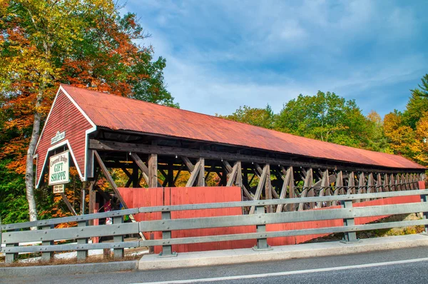 Bartlett Oktober 2015 Holzbrücke Einem Sonnigen Herbsttag — Stockfoto