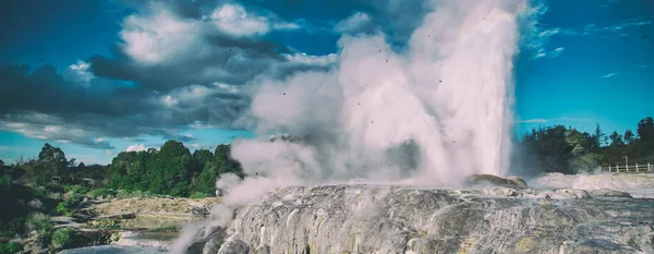 Wybuchające Gejzery Puia Rotorua Nowa Zelandia — Zdjęcie stockowe