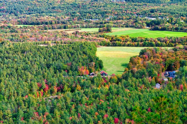 Fall Foliage Través Las Colinas Vermont Pico Color Otoño Hermoso —  Fotos de Stock