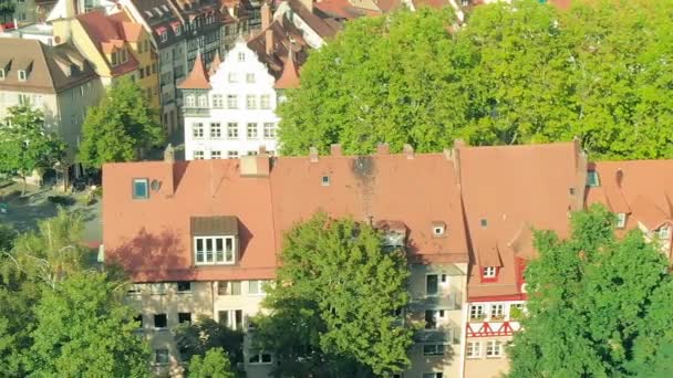 Panoramiczny Widok Lotu Ptaka Średniowieczne Niemieckie Miasto Nurnberg — Wideo stockowe