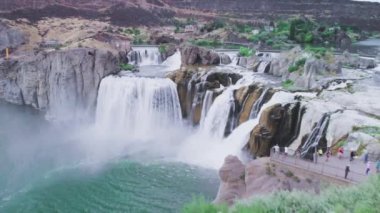 Shoshone şelalesi, Idaho. İHA 'dan hava görüntüsü - ABD