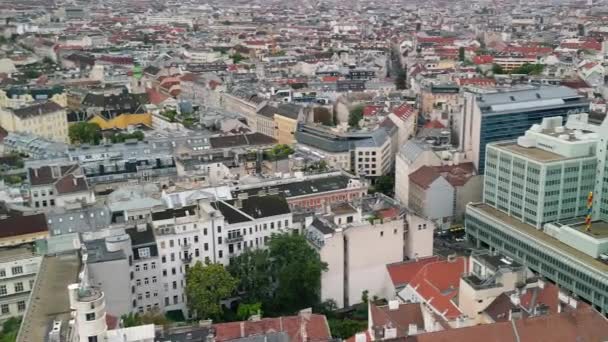 Wiener Innenstadt Von Der Drohne Aus Einem Bewölkten Sommernachmittag Österreich — Stockvideo