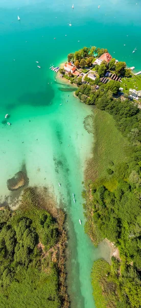 Klagenfurter See Sommer Von Drohne Aus Österreich — Stockfoto