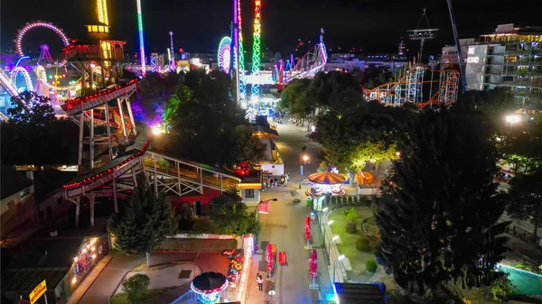 Vienne Autriche Août 2022 Vue Aérienne Nuit Parc Prater — Photo