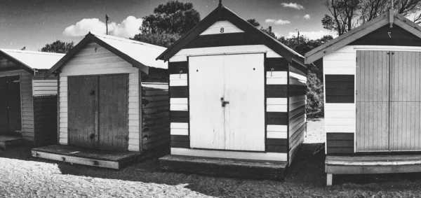 Brighton Beach Australia September 2018 Brighton Beach Colorful Wooden Cabins — 图库照片