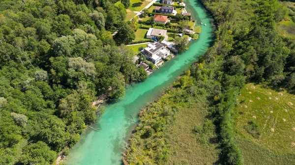 Klagenfurt Aerial View City Lake Countryside Austria — Stock Photo, Image