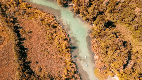 Aerial View Klagenfurt Lake River Autumn Austria — Stock Photo, Image