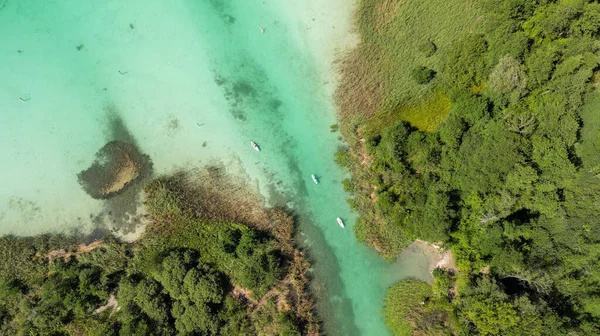 Lago Klagenfurt Temporada Verão Drone Áustria — Fotografia de Stock