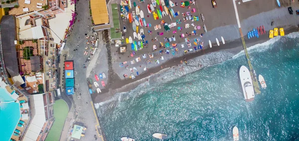 Nad Hlavou Letecký Výhled Positano Beach Krásného Letního Dne — Stock fotografie