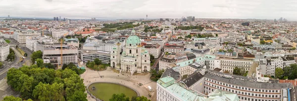 Luchtfoto Van Wenen Oostenrijk Centrale Straten Gebouwen Van Drone Een — Stockfoto