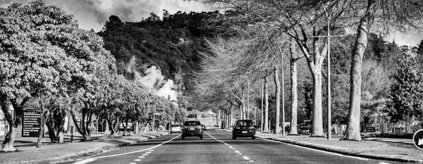 Rotorua Neuseeland August 2018 Fahren Entlang Der Fenton Street Einem — Stockfoto