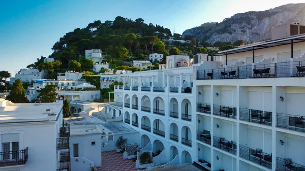 Huizen Van Capri Vanuit Lucht Bij Zonsondergang — Stockfoto