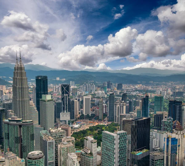 Vista Aerea Kuala Lumpur Skyline Centro Città Malesia — Foto Stock