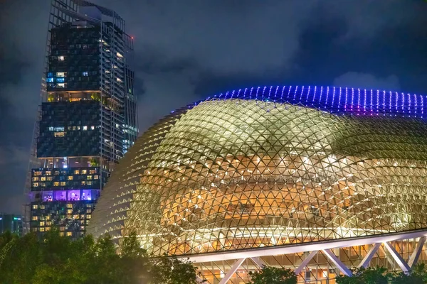 Skyline Singapura Marina Bay Noite — Fotografia de Stock